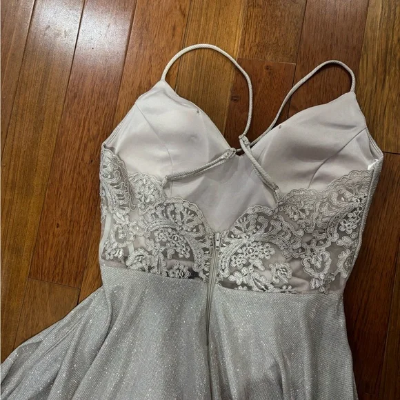 Windsor Glittering Silver Prom Dress - Picture 3 of 6